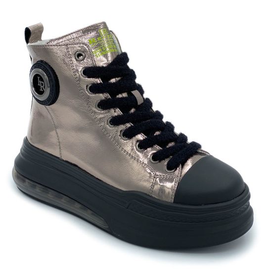 Ботинки Ilasio Renzoni серебряные кожаные МЕХ - фото 2, 