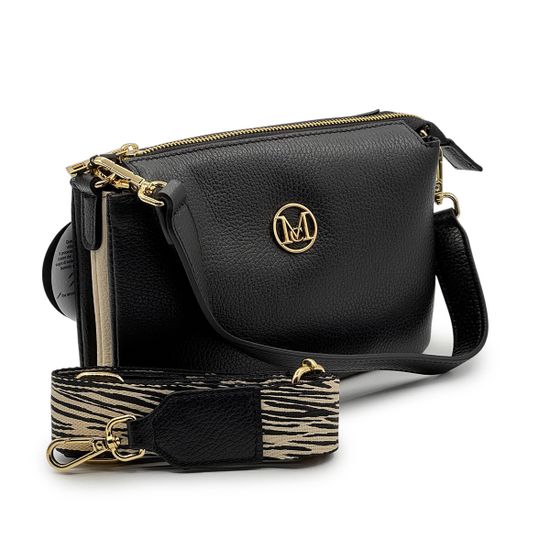Сумка кросс-боди MOT-CLE кожаная черная - фото 2, 