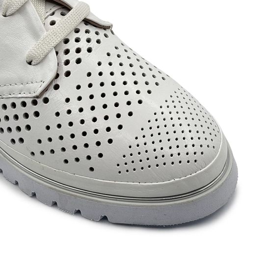 Полуботинки летние Lab Milano белые кожаные перфорированные - фото 6, 0860140 LAB BIANCO