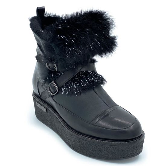 Ботинки Ilasio Renzoni черные кожаные МЕХ - фото 2, 2846 IR