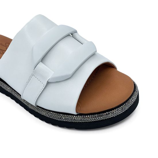 Шлепанцы Lab Milano белые кожаные - фото 6, 