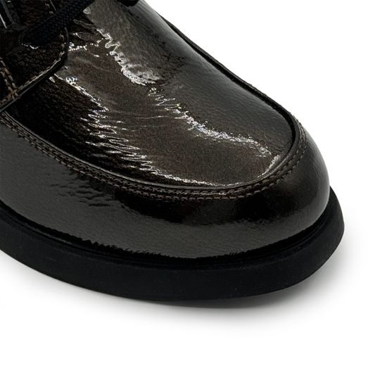 Ботинки Donna Soft коричневые лакированные на меху - фото 6, DS2207M DS PEPPER