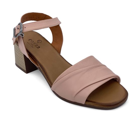 Босоножки CV COVER пудрового цвета кожаные - фото 2, 268 463 COV PUDRA