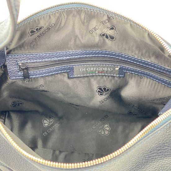 Сумка Di Gregorio синяя кожаная - фото 5, 