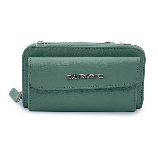 Сумка мини кросс-боди Di Gregorio зеленая кожаная - фото 1, 8722 DG MENTA