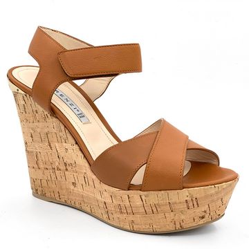 Босоножки Renzi коричневые кожаные на пробковой танкетке - фото 2, 521002 RZ