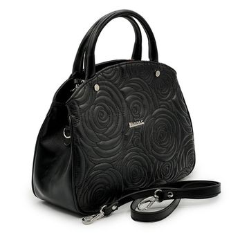 Сумка Marina Creazioni черная кожаная стеганая - фото 2, B4452 MC NERO