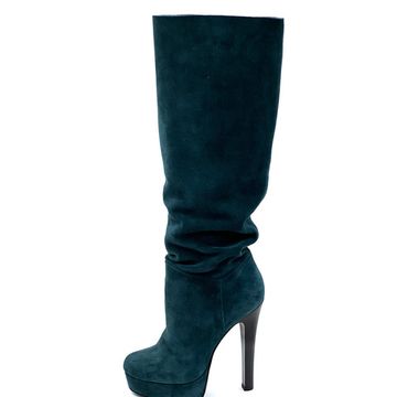 Сапоги Gianmarco Lorenzi замша синие демисезонные - фото 1, 9618 GML