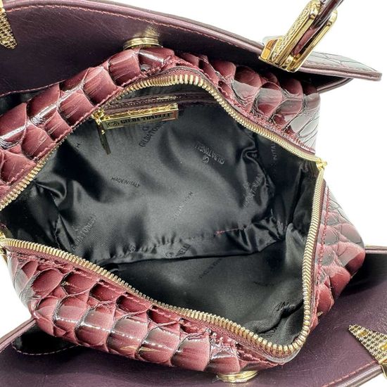 Сумка Gilda Tonelli фиолетовая лакированная тиснение &quot;крокодил&quot; - фото 5, 