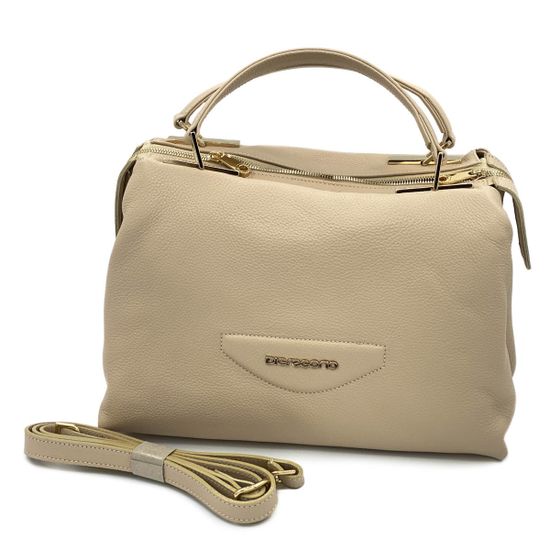 Сумка Di Gregorio бежевая кожаная - фото 5, 