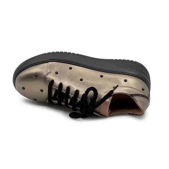 Кеды MOT CLE золотистые кожаные демисезонные - фото 5, MOT3150G MOT