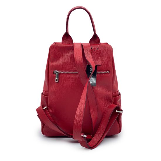 Рюкзак Di Gregorio красный кожаный - фото 3, 