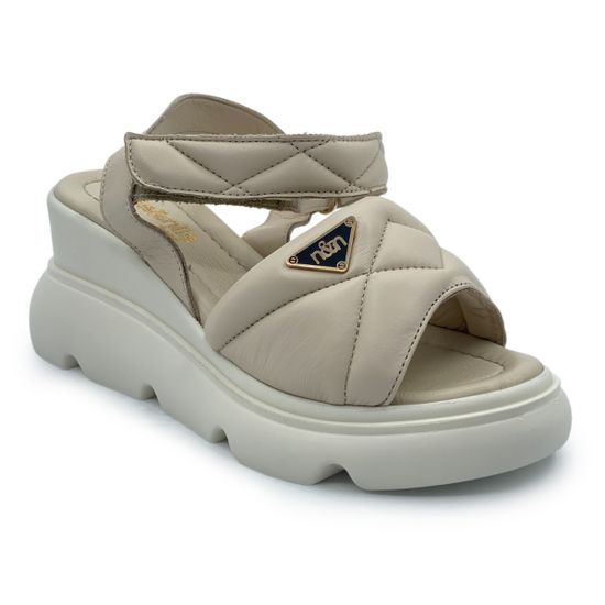 Босоножки NILA&amp;NILA бежевые кожаные - фото 2, ET1122 NIL BEIGE