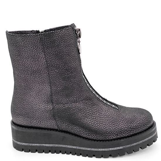 Ботинки Cover антрацит кожаные МЕХ - фото 1, 