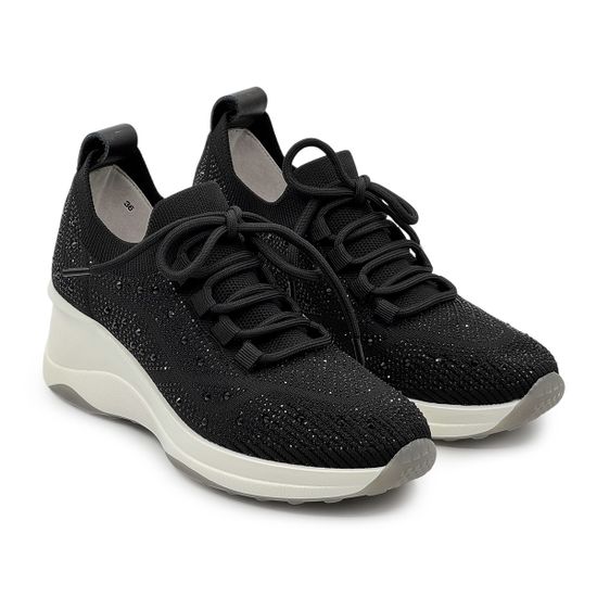 Кроссовки Francesco V черные текстильные со стразами - фото 7, T195 FV NERO