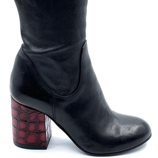 Сапоги Mimmu черные кожаные демисезонные - фото 5, 