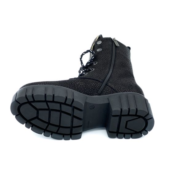 Ботинки Ilasio Renzoni черные замшевые с лазерной обработкой Байка - фото 4, 