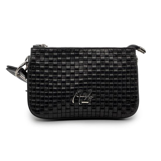 Клатч Renato Angi черный кожаный с плетением - фото 1, 3359617 RA NERO