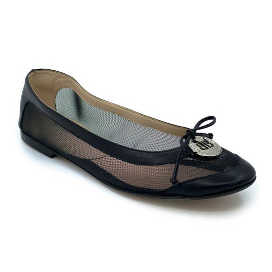 Балетки Baldinini черные комбинация кожи и текстиля - фото 2, 