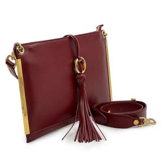 Сумка-папка Valentino Orlandi бордовая кожаная - фото 2, 7434 VO BORDO