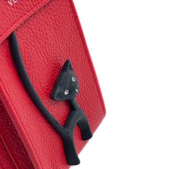 Кошелек-сумка Renato Angi красный кожаный - фото 4, 