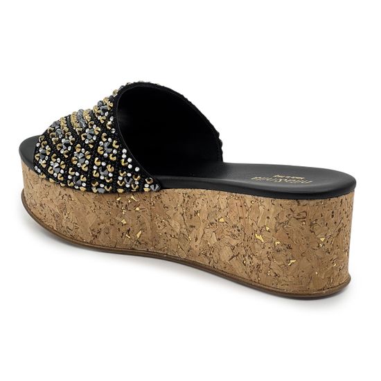 Сабо NILA&amp;NILA черные кожаные со стразами - фото 3, PERT02F NIL