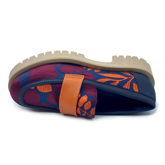 Лоферы NILA&amp;NILA  тестиль/кожа синий/бордо/оранж - фото 5, GIO24009T NIL BORDO