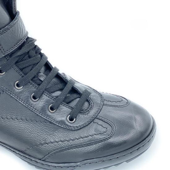 Ботинки Giampieronicola черные кожаные МЕХ - фото 6, 