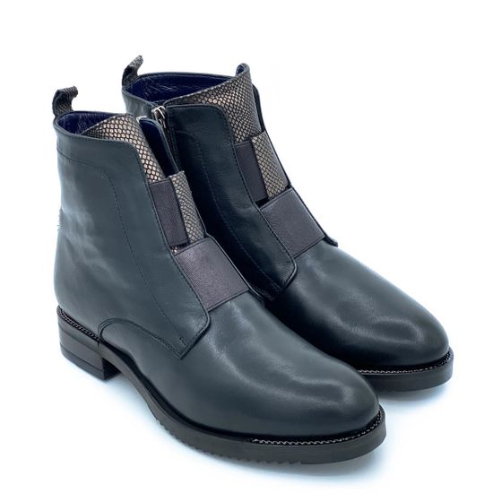 Ботинки Donna Soft черные кожаные МЕХ - фото 8, 