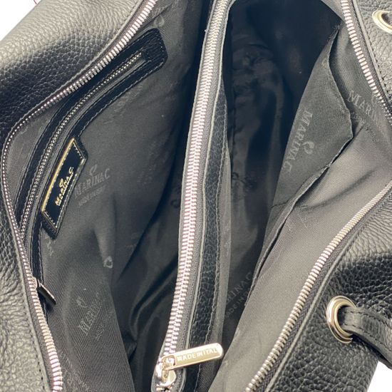 Сумка Marina Creazioni черная кожаная - фото 5, 