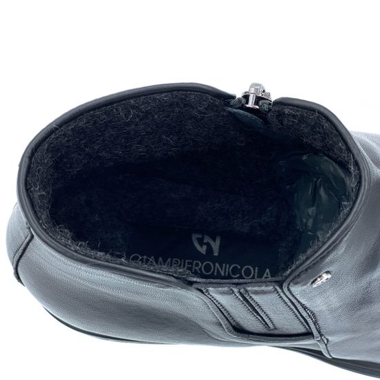 Ботинки Giampieronicola черные кожаные войлок - фото 7, 