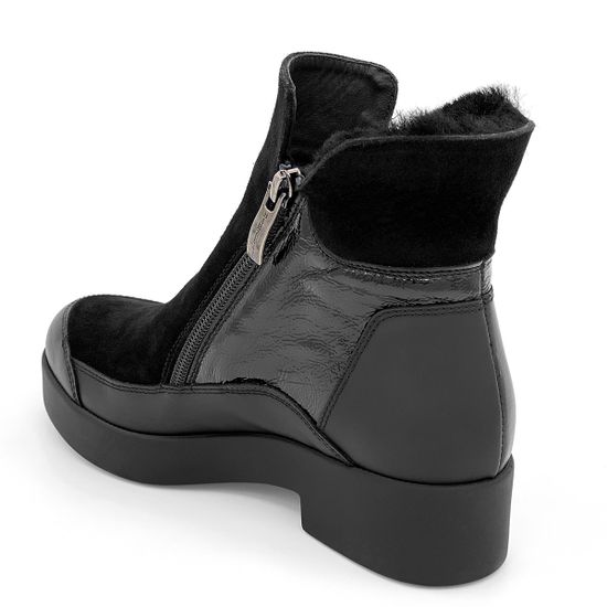 Ботинки Marzetti черные МЕХ комбинация замши и наплака - фото 3, 