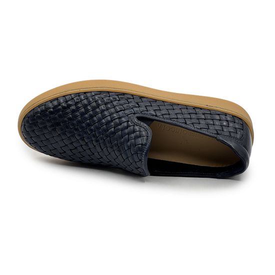 Слипоны GIAMPIERONICOLA синие кожаные плетеные - фото 5, 