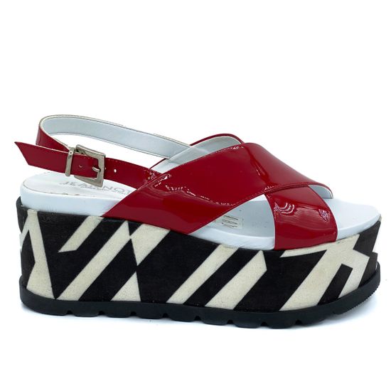 Босоножки Jeannot красные из лакированной кожи - фото 1, 