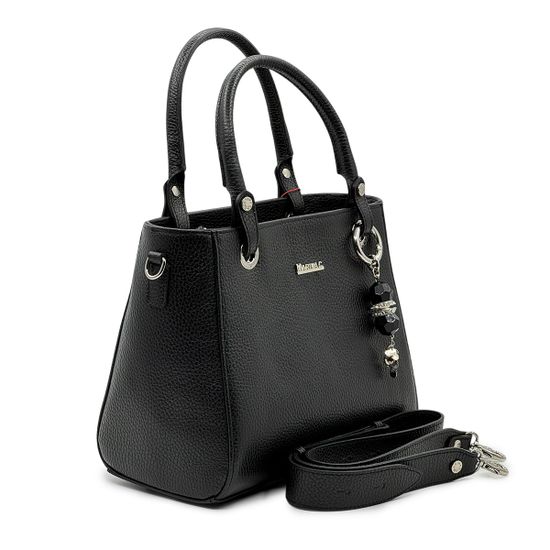 Сумка Marina Creazioni черная кожаная SWAROVSKI - фото 2, B6931 MC NERO SWAROVSKI