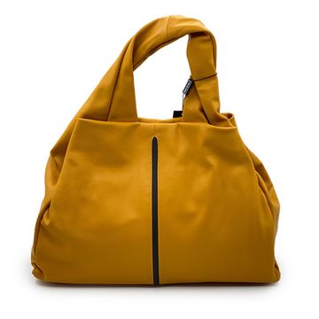 Сумка Di Gregorio желтая кожаная - фото 1, 3696 DG GIRASOLE MORO