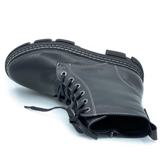 Ботинки Cover черные кожаные Байка - фото 5, 