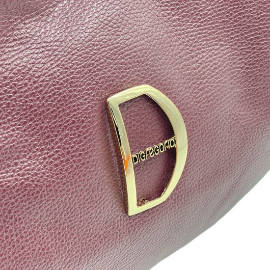 Сумка Di Gregorio бордовая кожаная - фото 4, 