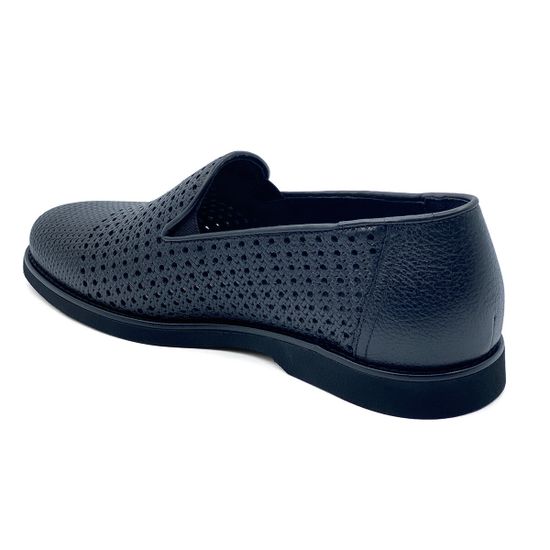 Туфли летние Giampieronicola черные кожаные с перфорацией - фото 3, 