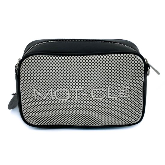 Сумка MOT CLE  черно-белая кожаная кросс-боди - фото 1, BORSA MOT