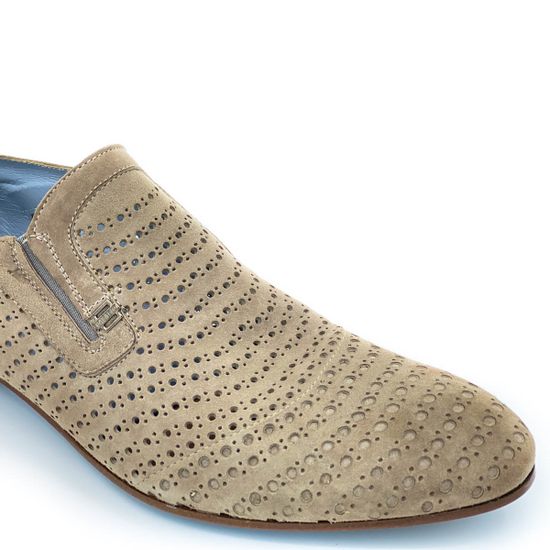 Туфли Bagatto бежевые замшевые со сквозной перфорацией - фото 5, 