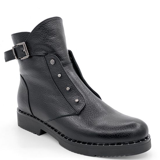 Ботинки Cover черные кожаные МЕХ - фото 2, 