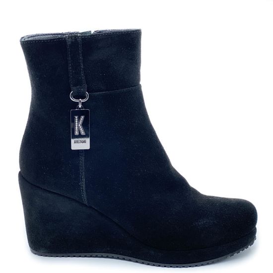 Ботинки Kelton черные замшевые МЕХ - фото 1, 