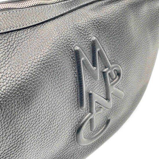 Сумочка-банан Marina Creazioni черная кожаная - фото 4, 