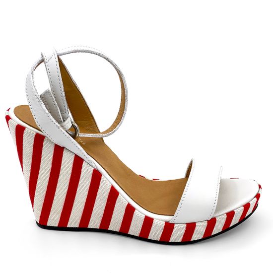 Босоножки Zamagni бело-красные кожаные - фото 1, 5260 ZAM ROSS