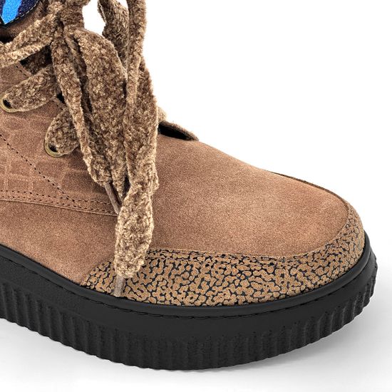 Ботинки Marzetti бежевые замшевые МЕХ - фото 6, 