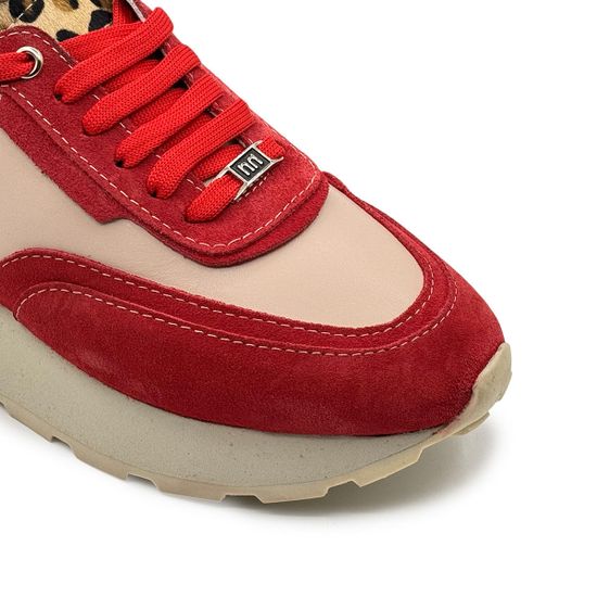 Кроссовки женские NILA NILA кожа/замша розовая/красная/леопард - фото 6, NO6742 NIL ROSSO LEO