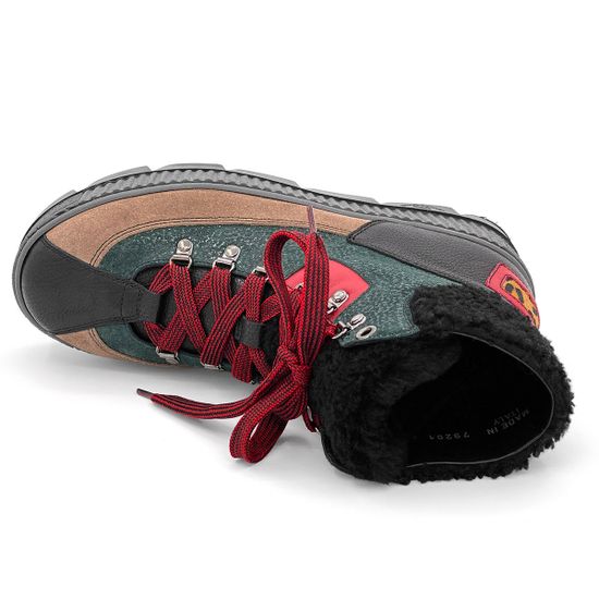 Ботинки Marzetti зелено-коричневые МЕХ комбинация замши и кожи - фото 5, 