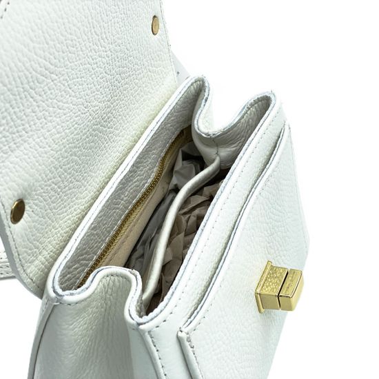 Сумочка Marina Creazioni белая кожаная маленькая - фото 4, 