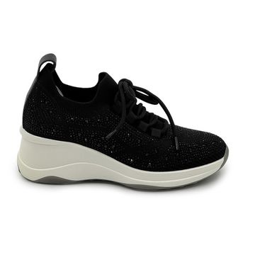 Кроссовки Francesco V черные текстильные со стразами - фото 1, T195 FV NERO